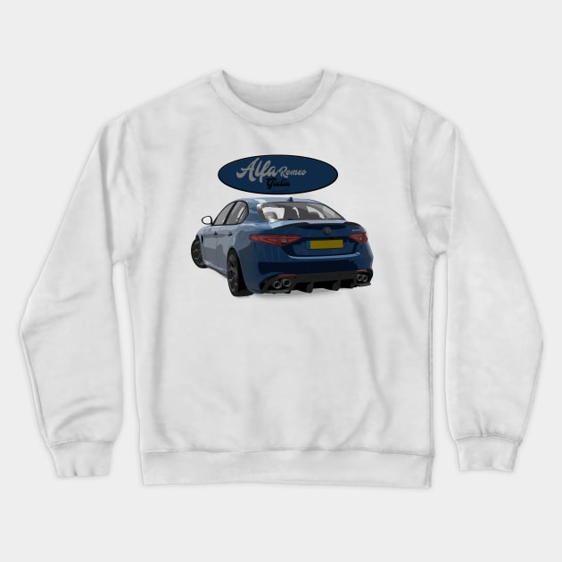 ALFA ROMEO Giulia Blue Back Crewneck Sweatshirt by PjesusArt